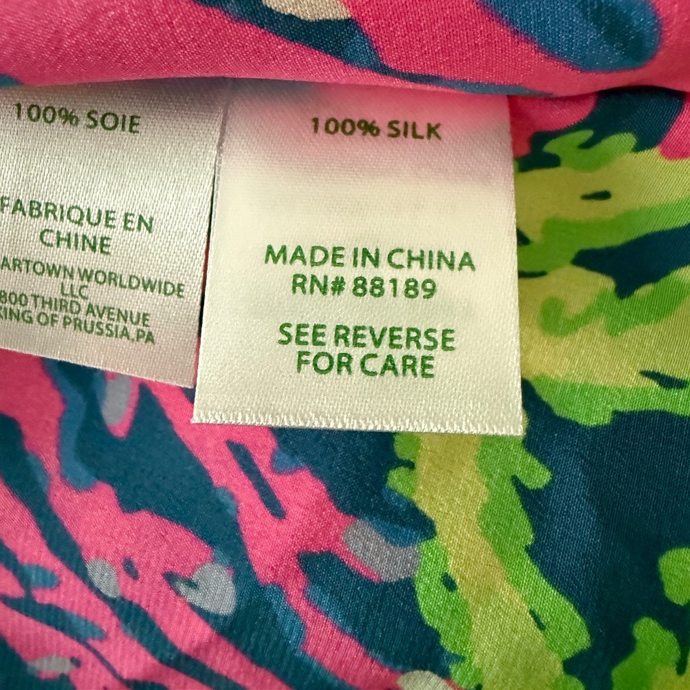 NWT Lilly Pulitzer Julie Silk Caftan Indigo All A Glow Size L/XL - Picture 5 of 5